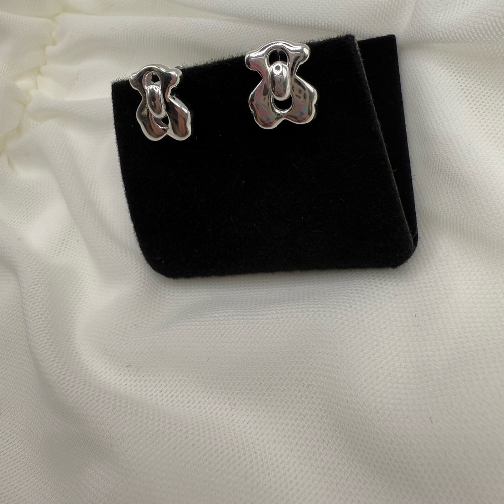 Silver Bear Shaped Earrings sterling silver 925 - Picture 8 of 8